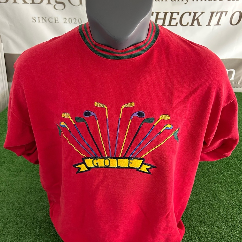 Vintage Sport Architect Golf Club Red XL Cotton Sweater